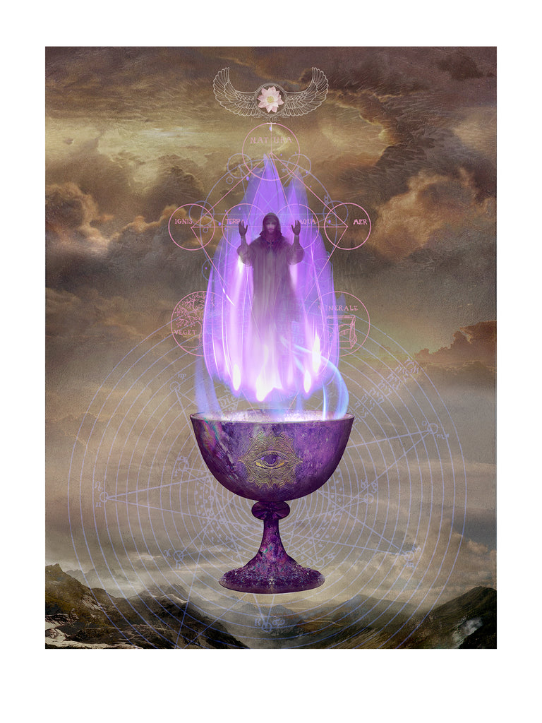 Violet Flame, Museum Quality Print, Essence: Winter, Summer Background