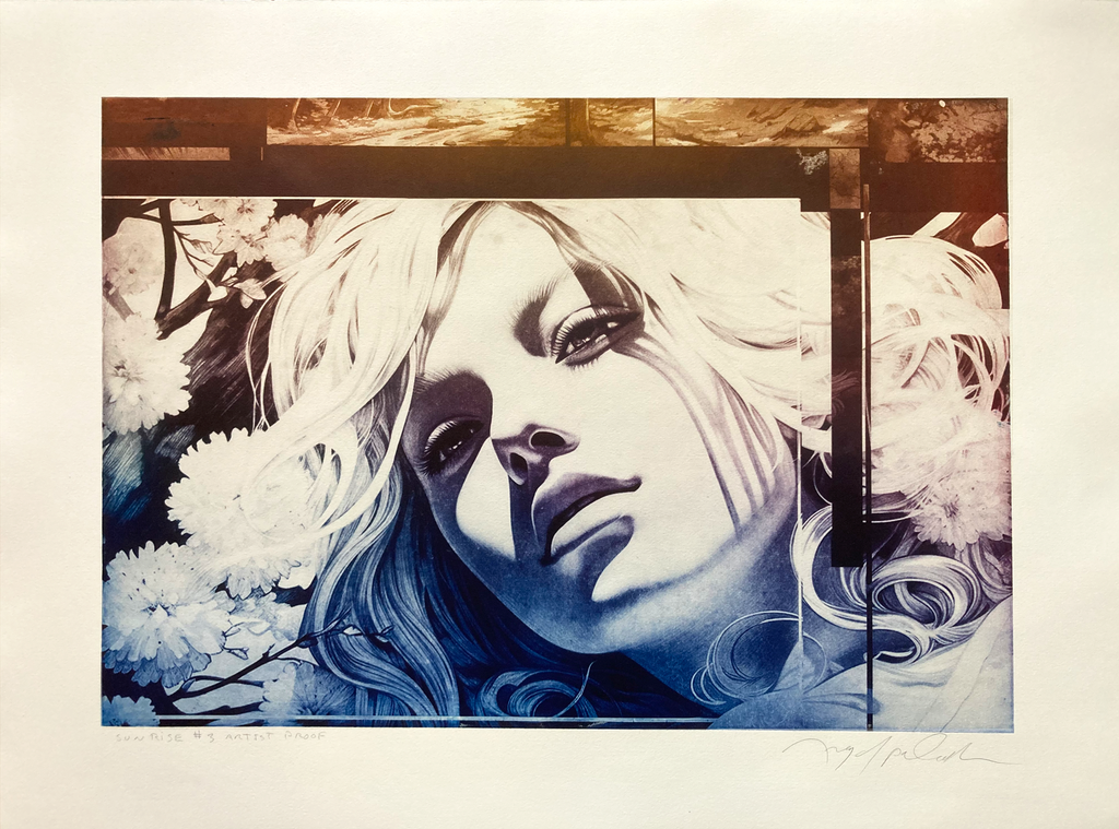 Sunrise #3, 30"x22" Photopolymer Ink Print on Archival Watercolor Paper